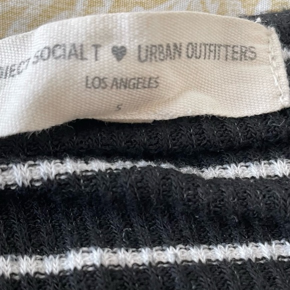 Proiect Social T Urban Outfitters Black and White Stripe Tie Wrap Top - Size S - Picture 4 of 5